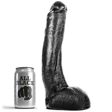 Dildo All Black Morbido e Flessibile con Testicoli - Realistico e Sicuro